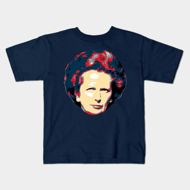 Margaret Thatcher Pop Art Kids T-Shirt by Nerd_art